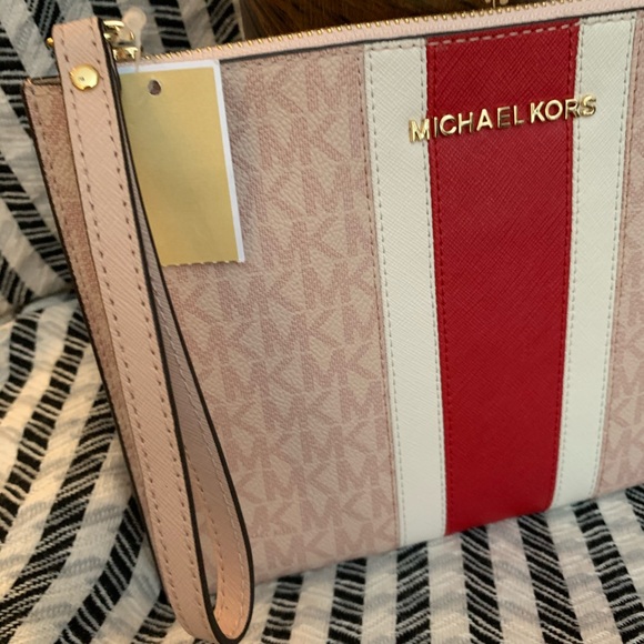 Michael kors mk xl zip clutch ballet pink red - Picture 8 of 8